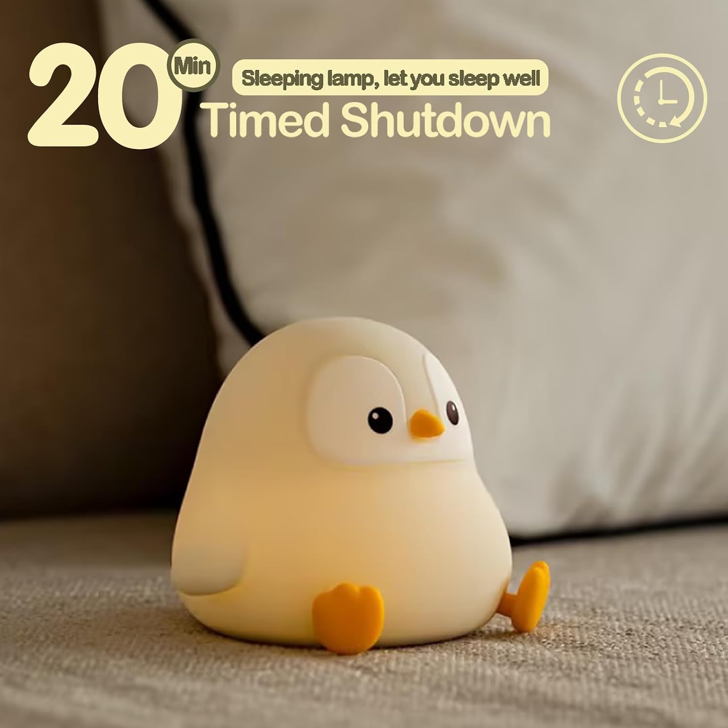 Atsuinightlight ATSUI Penguin Night Light, LED Squishy Novelty Animal Night Lamp, Food Grade Silicone, 2 Level Dimmable, Nursery Nightlight…