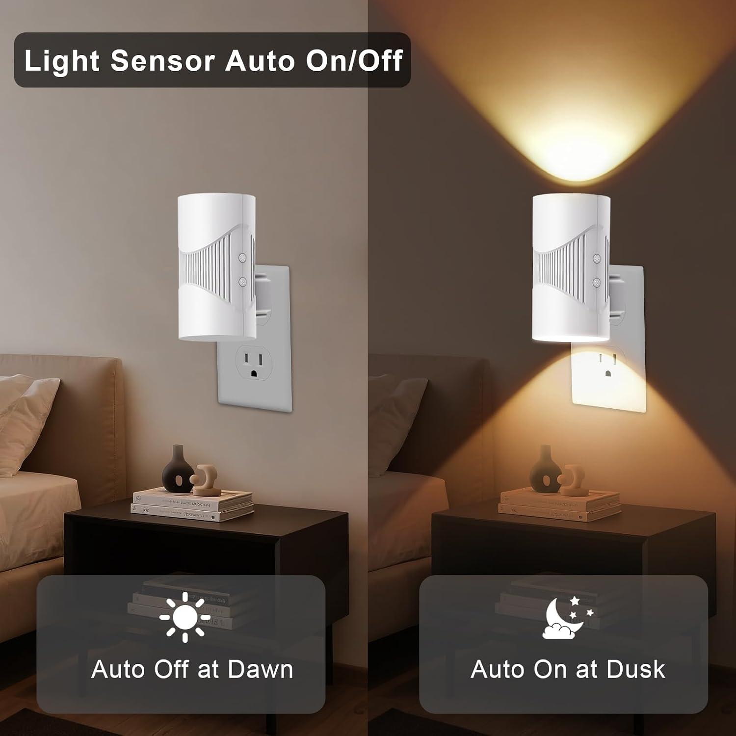 easuntec Night Light, Night Lights Plug into Wall, Warm Led Night Light, Dusk to Dawn Light Sensor, 3 Light Modes, Dimmable Night Lights fo…