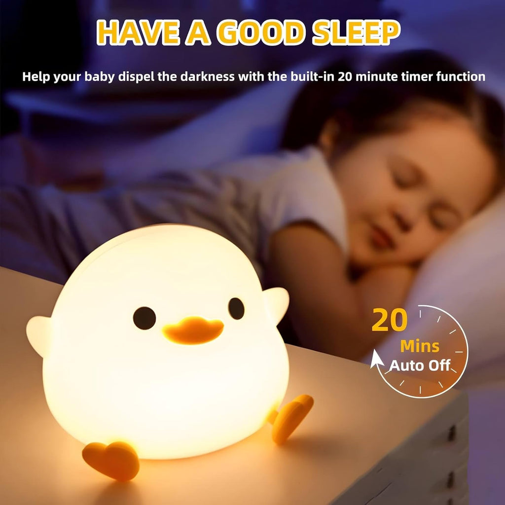 Dodo Duck Night Light, 50Hrs Duck Lamp Squishy, Tap Control 2 Brightness, 20Min Auto-Off, Rechargeable Animal Night Light for Kids…