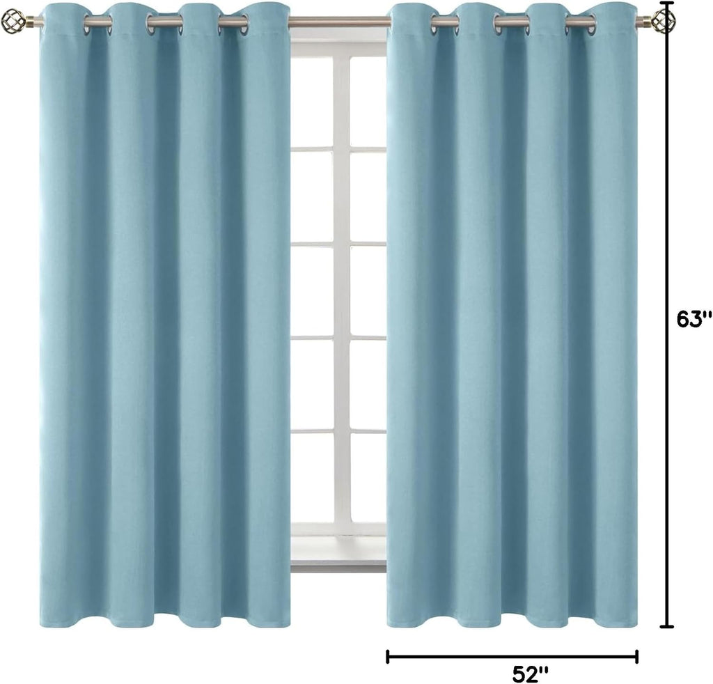 BGment Room Darkening Curtains 63 Inches Long - Grommet Thermal Insulated Drapes Window Treatment Curtains for Bedroom, 2 Panels, 52 x 63 I…