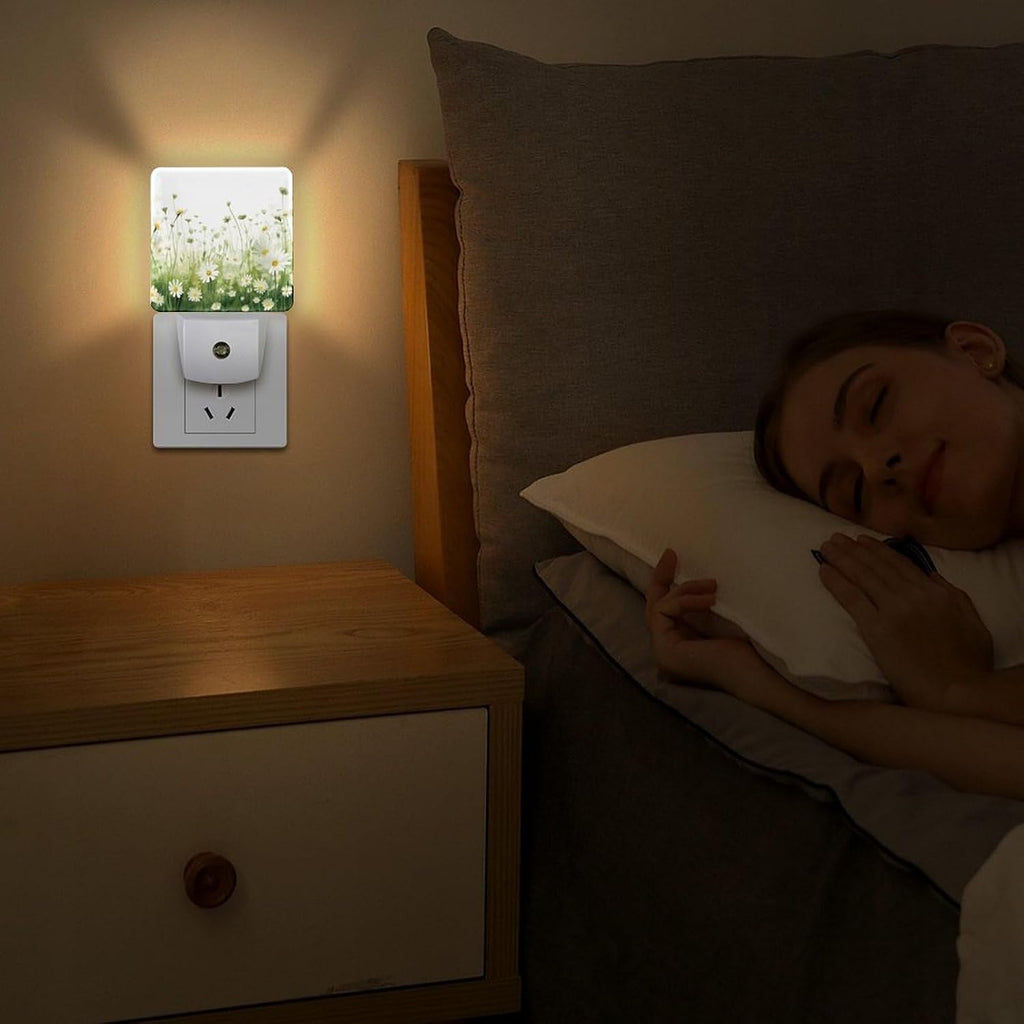 YKJAHSD Flowers Night Light, Plug into Wall Decor Nightlights for Bedroom, Bathroom, Hallway, Kitchen, with Dusk to Dawn Light Auto…