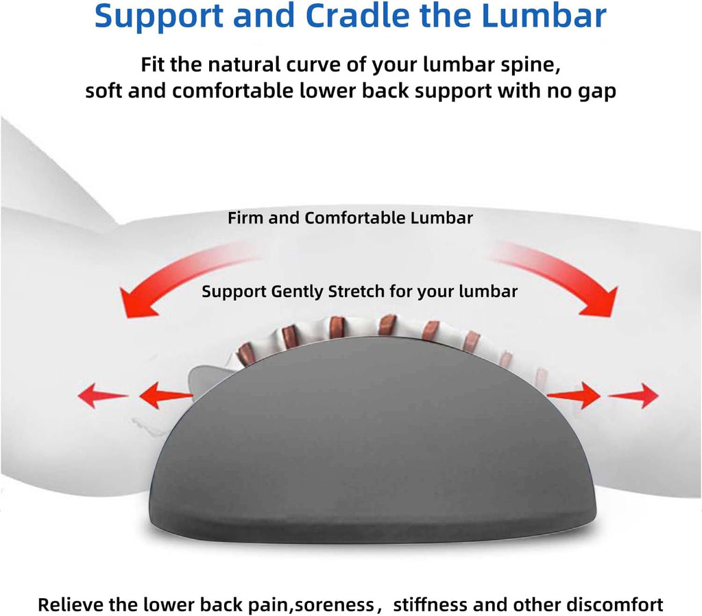 LittleSlowDuck Lumbar Support Pillow for Sleeping, Memory Foam Lower Back Bed Rest Support Pillows for Car Bed, Couch, Waist Support…