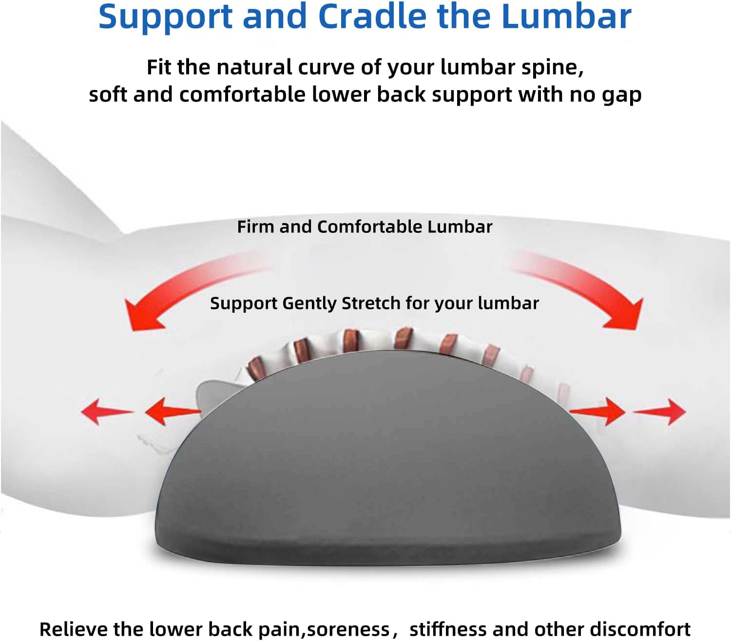 LittleSlowDuck Lumbar Support Pillow for Sleeping, Memory Foam Lower Back Bed Rest Support Pillows for Car Bed, Couch, Waist Support…