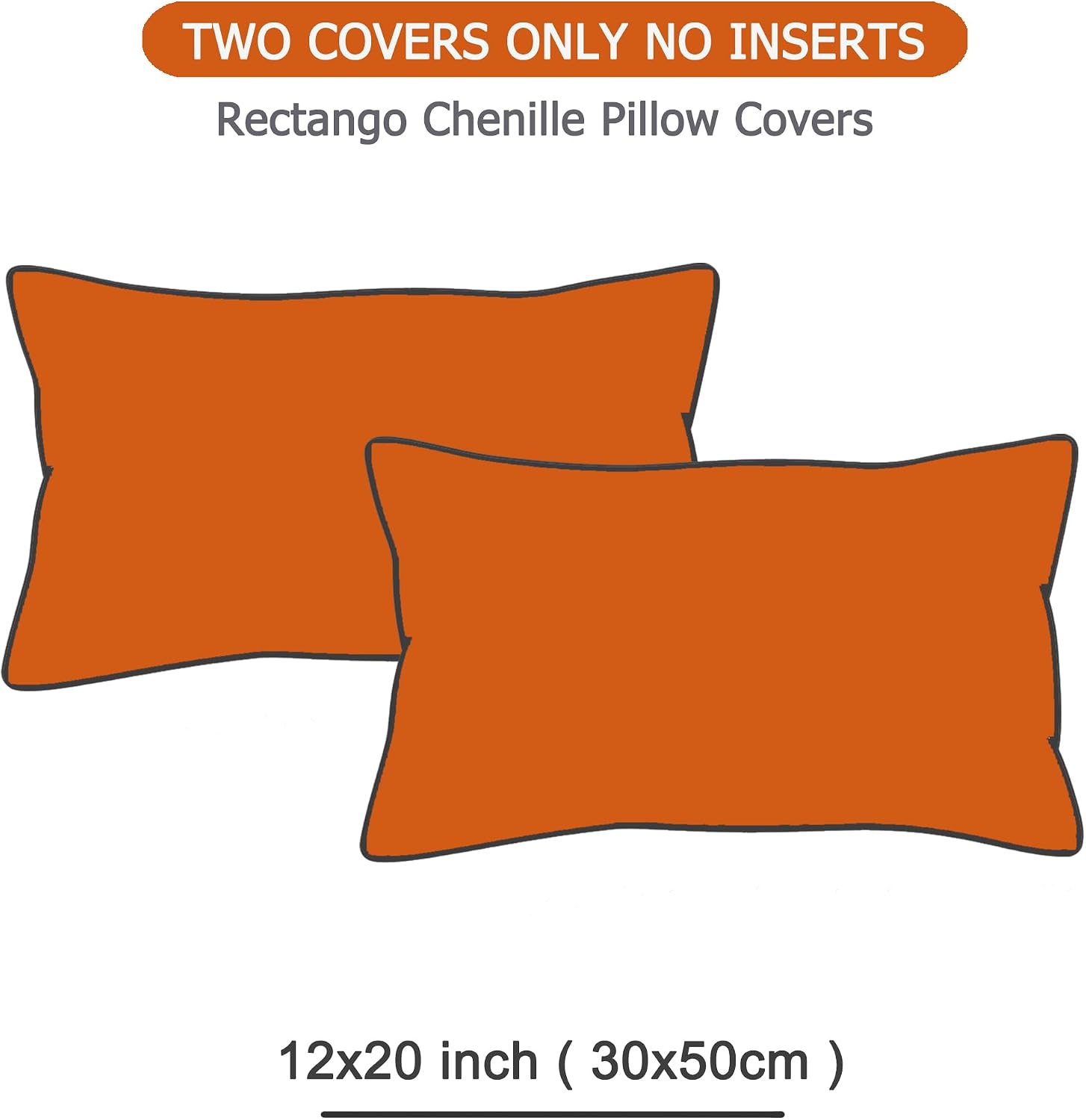 Gawamay Set of 2 Decorative Lumbar Soft Chenille Throw Pillow Covers 12x20 Inch (30x50 CM), Boho Farmhouse Cushion Cases, Couch Pillow Cove…