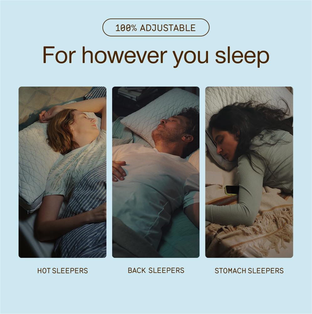 CoopSleepGoods Coop Home Goods Eden Bed Pillow Queen Size for Sleeping on Back, Stomach and Side Sleeper- Medium Soft Memory Foam Cooling G…