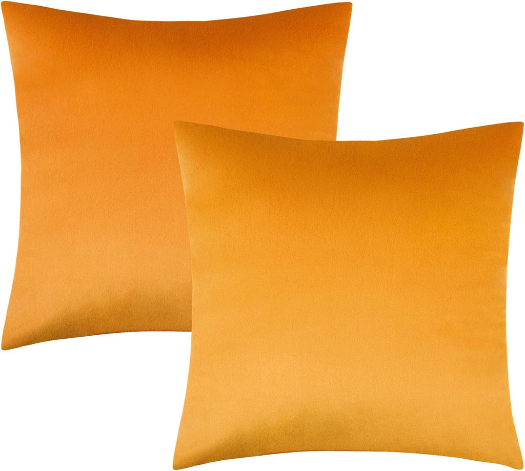 Edegen Edegen Orange Velvet Throw Pillow Covers 18x18 Inch Pack of 2 Soft Decorative Square Cushion Covers Modern Luxury Home Decor…