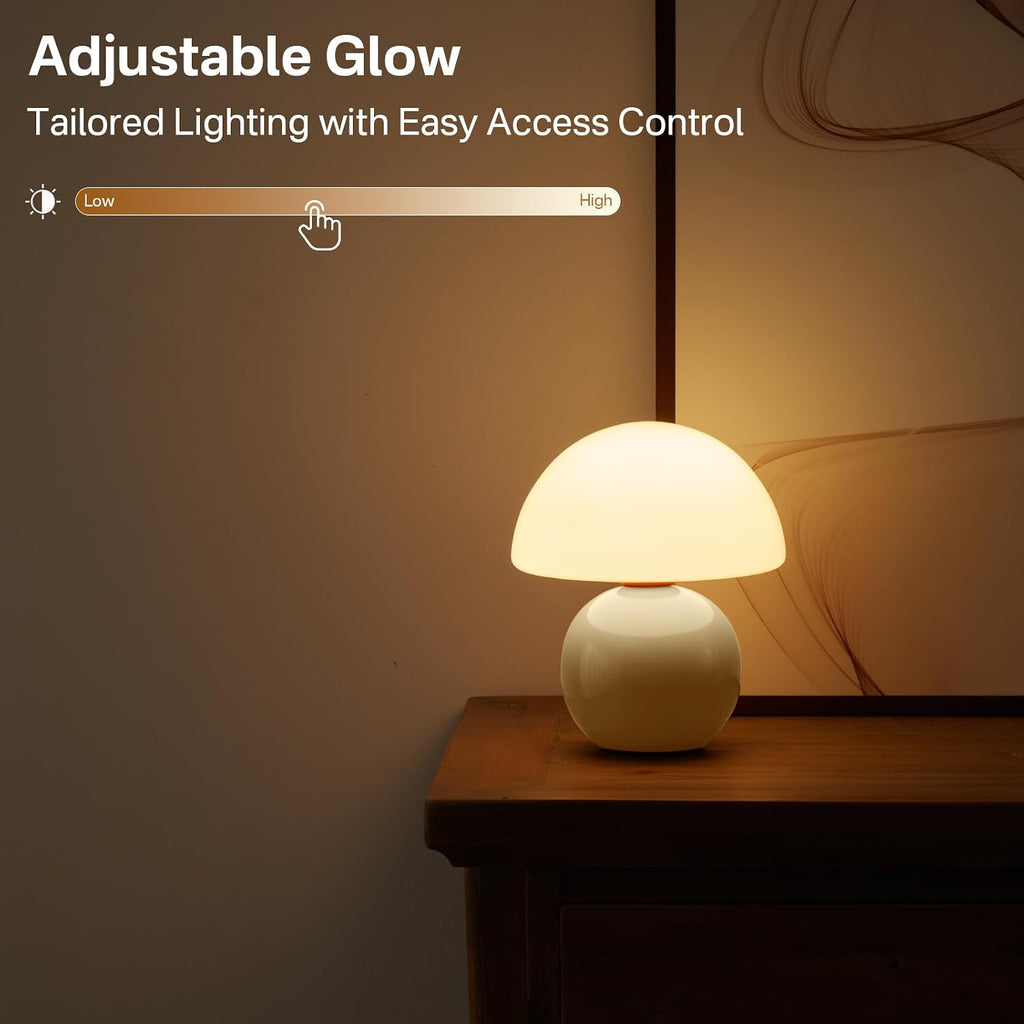 Dawnwake Mushroom Lamp Table Lamp for Bedroom, Desk Bedside Small Lamps for Living Room Night Stands, Mushroom Decor Cute Mini Modern Mid…