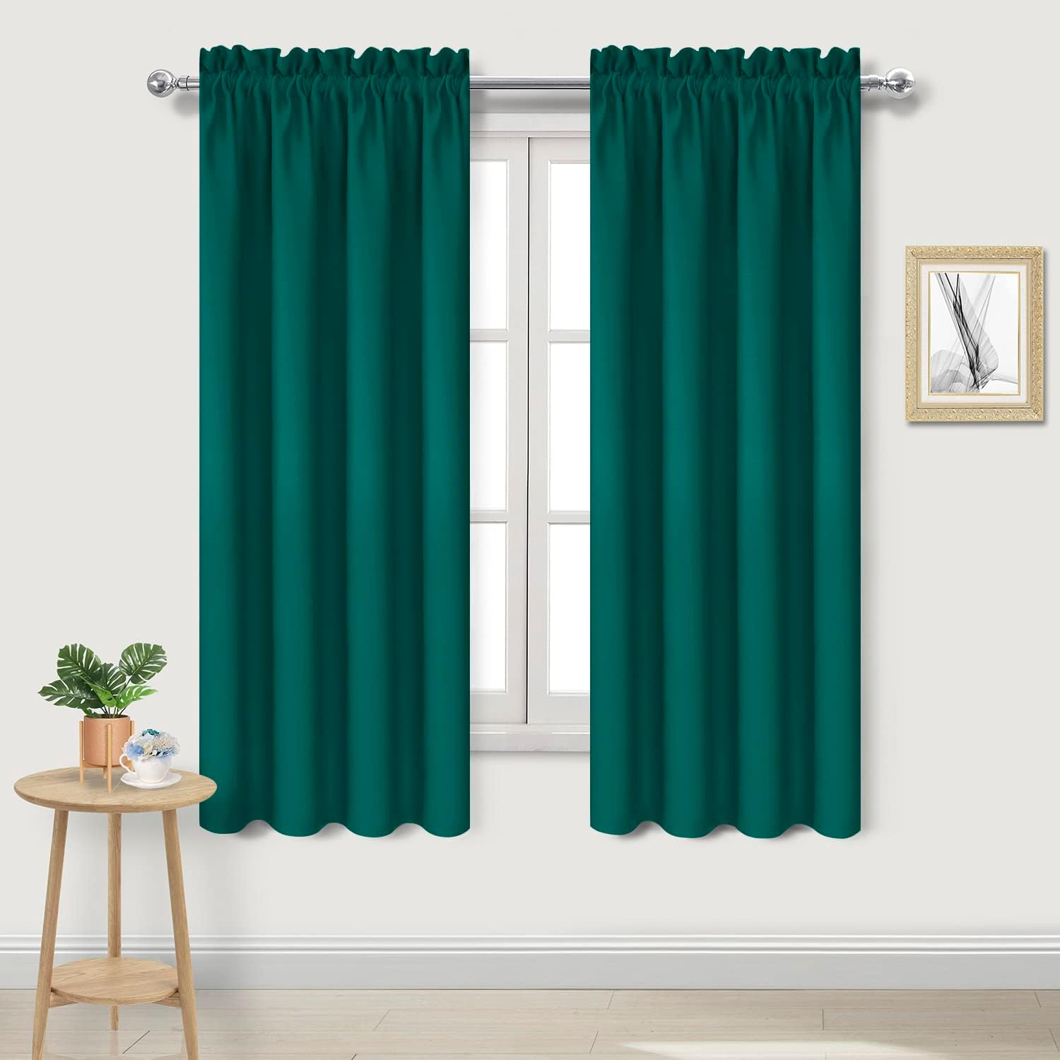 DWCN Blackout Curtains Thermal Insulated, Energy Saving & Noise Reducing Bedroom and Living Room Curtains, Hunter Green, W 42x L 63 Inch…