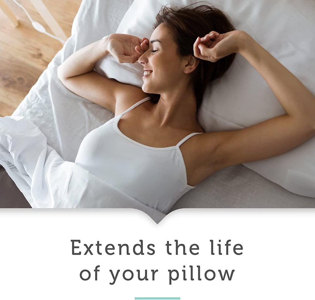 AllerEase 100% Breathable Cotton Pillow Protector for Sleeping, Standard 26" x 20" - 2 Pack 2 Pack Cotton White