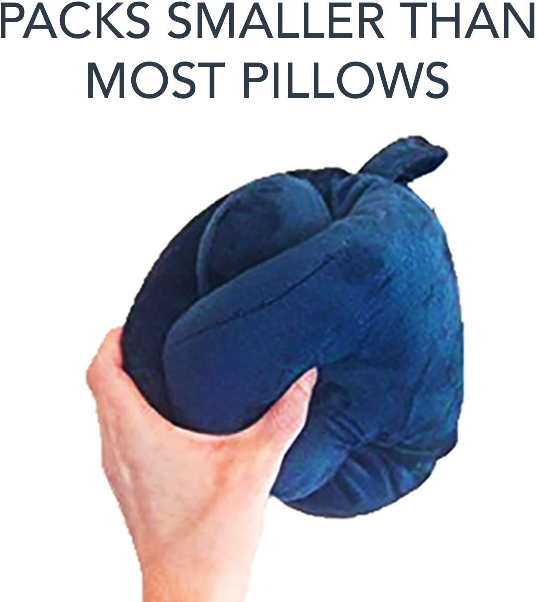 J-Pillow Travel Pillow - Chin Supporting Travel Pillows for Sleeping Airplane - Flight Pillow Supports Your Head, Neck & Chin (Blue) Blue