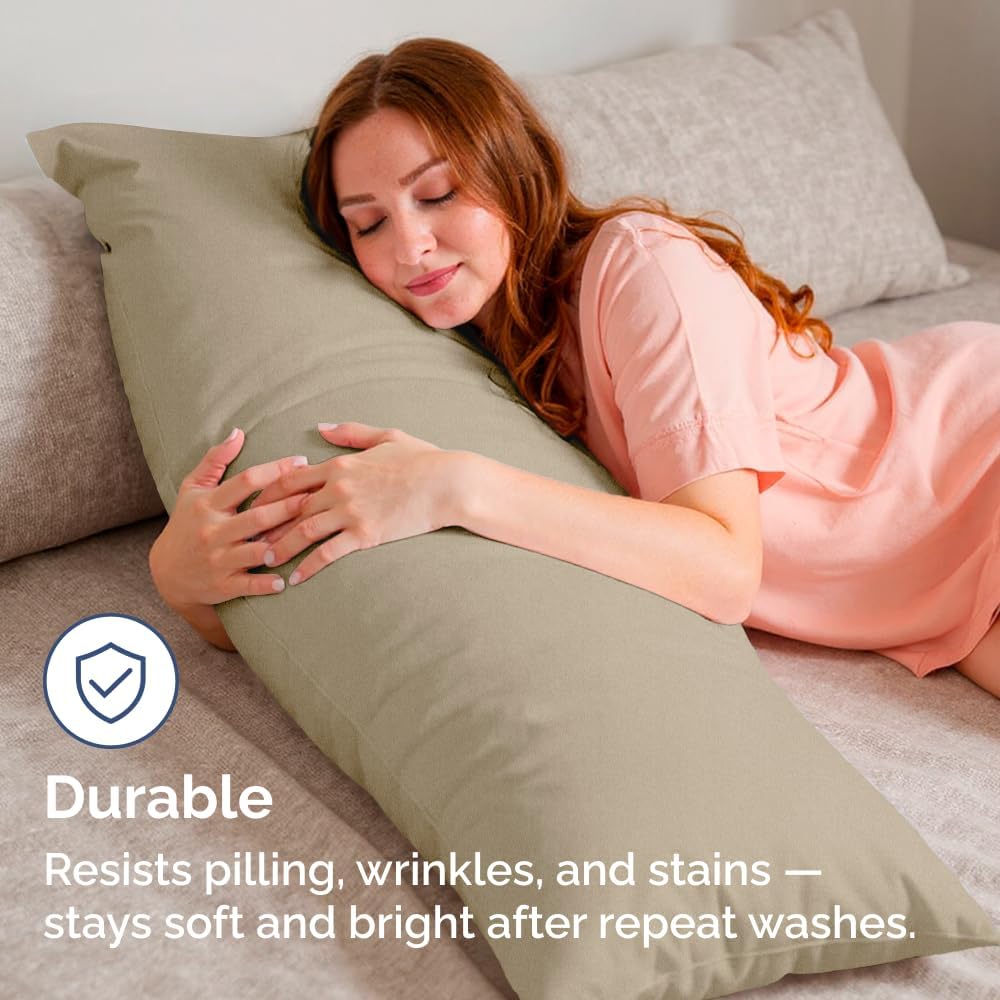 Body Pillowcases Set of 4-20x54 Long Body Pillow Case - Soft Body Pillow Cover for Sleeping & Side Sleepers - Breathable & Fade Free…