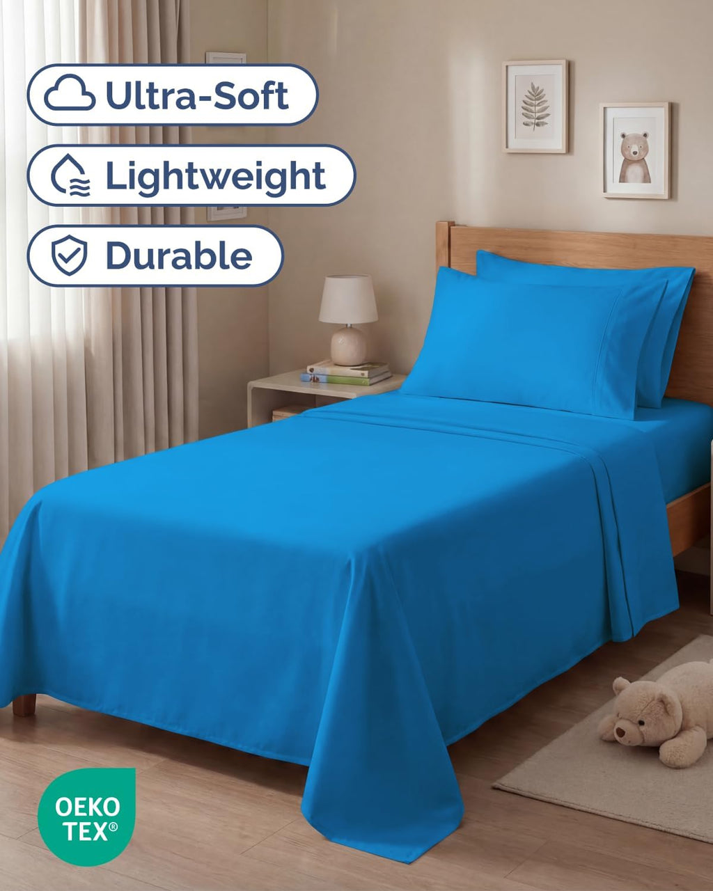 Twin 4 Piece Sheet Set - Comfy, Breathable & Cooling - Hotel Luxury Bedding for Women, Men, Kids, Teens & Children - 1 Flat & 1 Fitted…