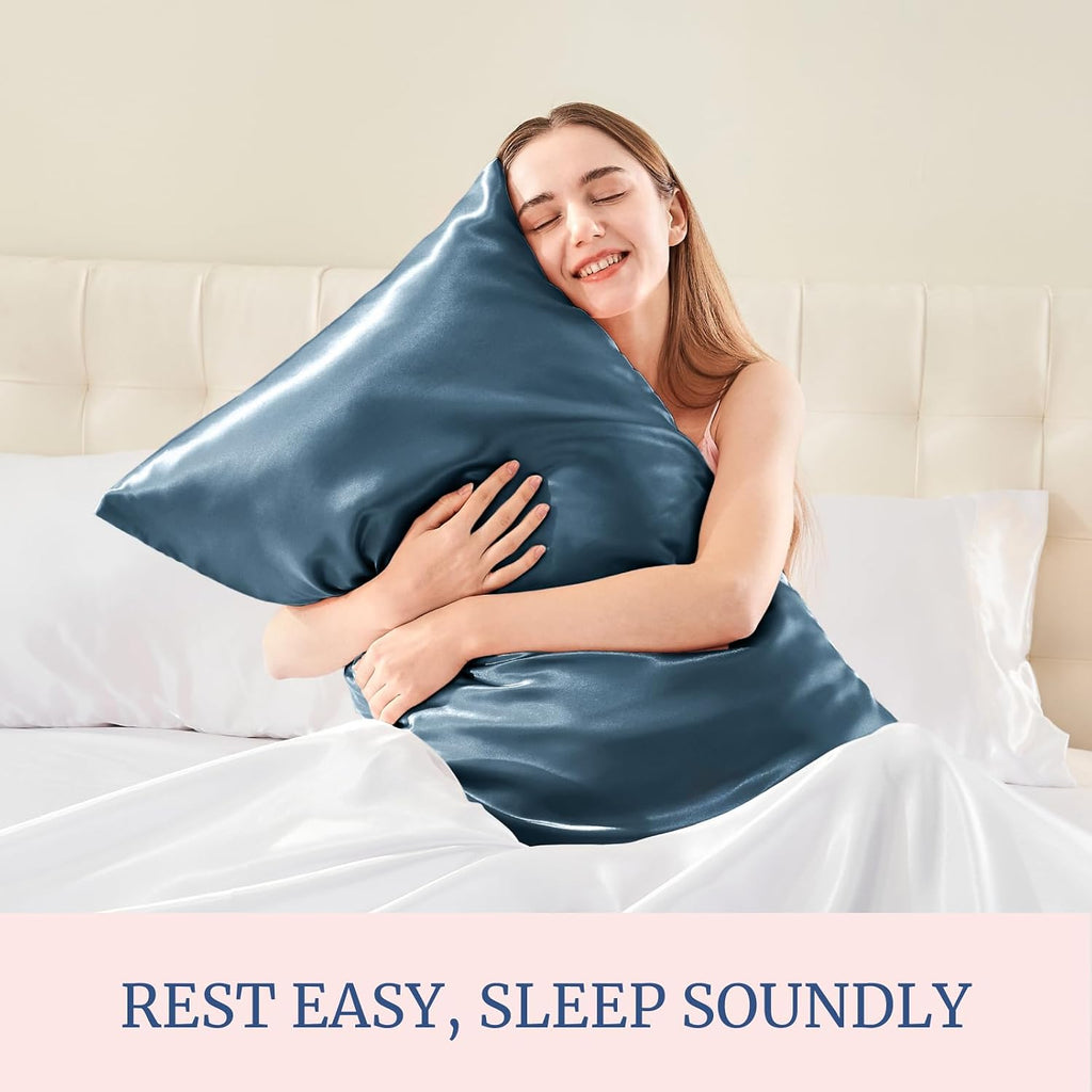Bedelite Satin Pillowcase for Hair and Skin, Super Soft and Cooling Similar to Silk Pillow Cases 2 Pack with Envelope Closure, Gift for Wom…