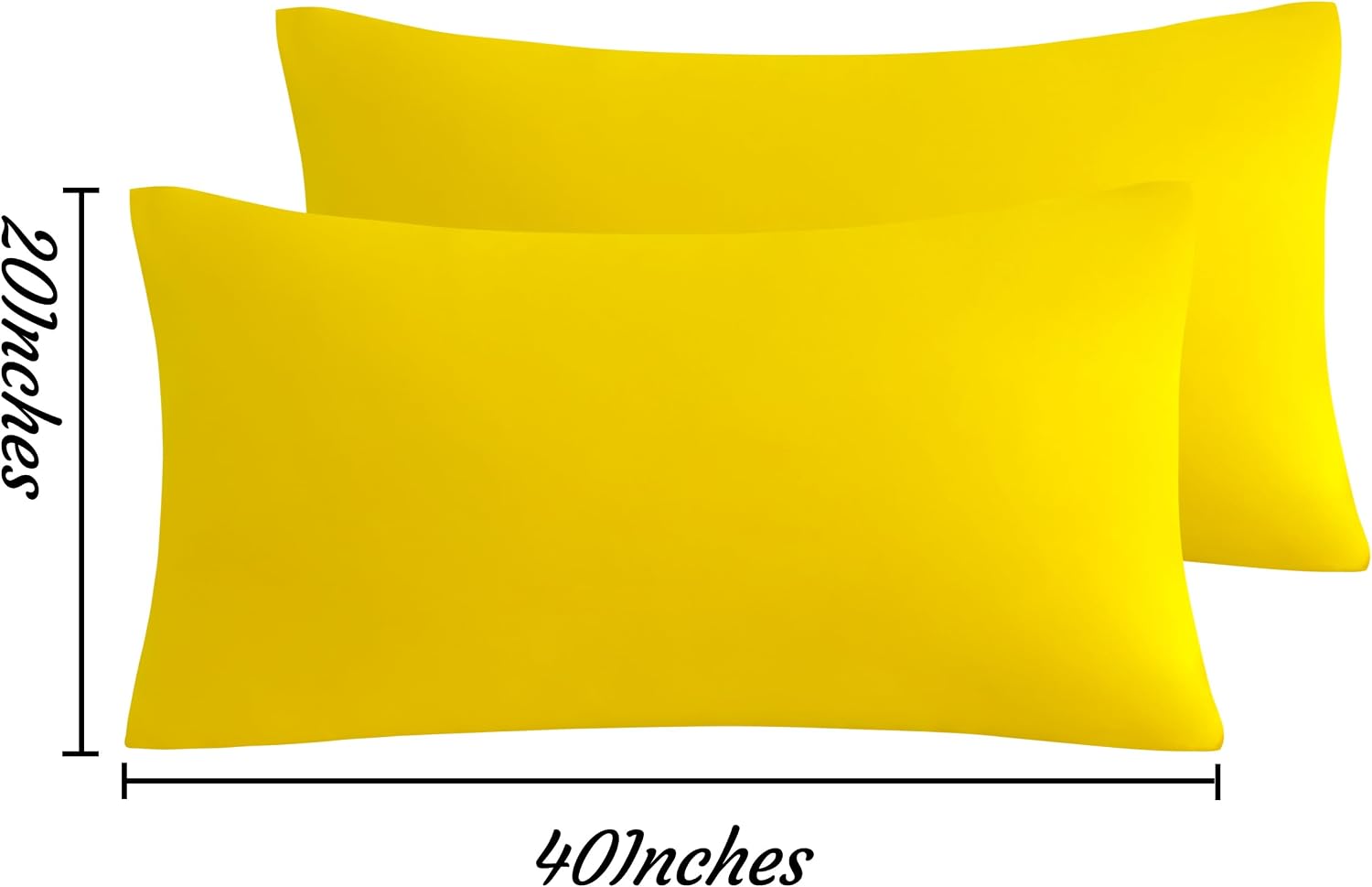 Ntbay King Pillow Cases Set of 2, 2 Pack Brushed Microfiber 20x40 Pillow Cases, Soft, Wrinkle, Fade, Stain Resistant Yellow Pillow Cases wi…