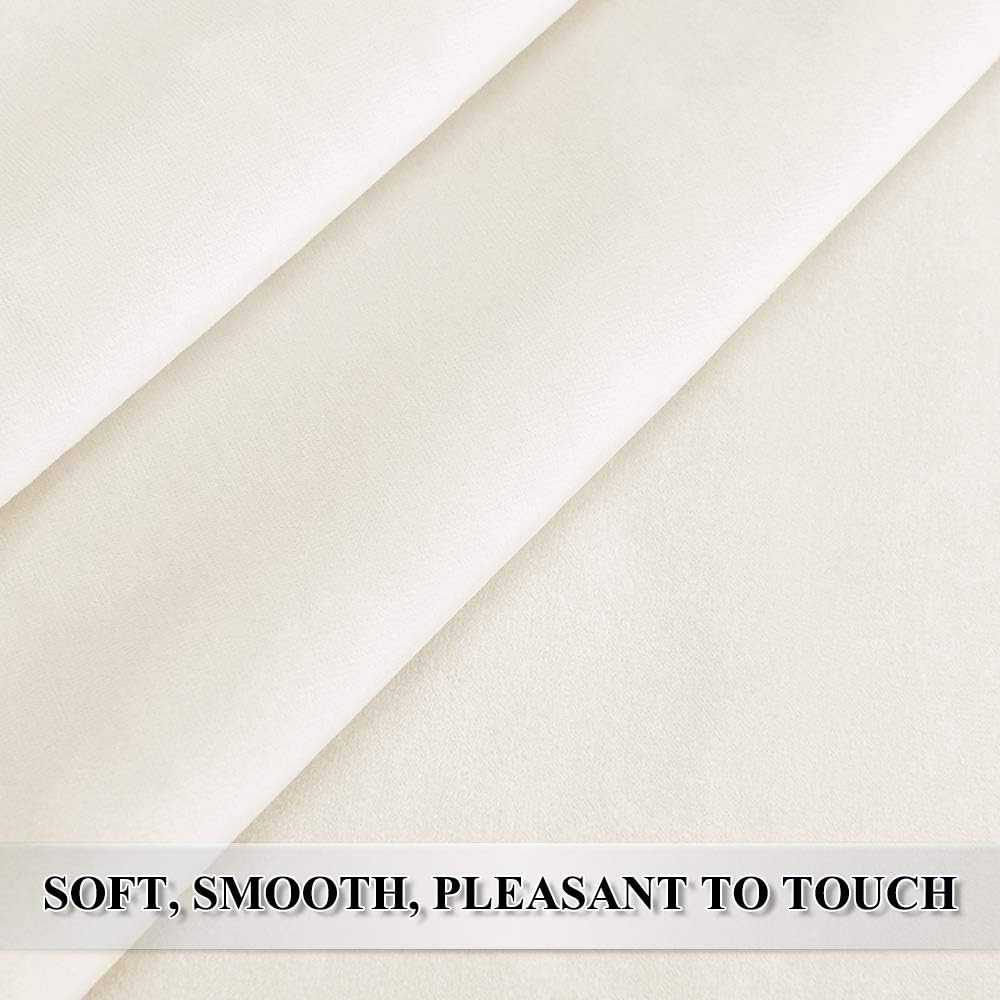StangH Velvet Kids Body Pillow Cover with Zipper, Super Soft Touch Body Pillowcase for Babies/Pregnant Women/Adults, Ivory, 20 x 54-inch, 1…