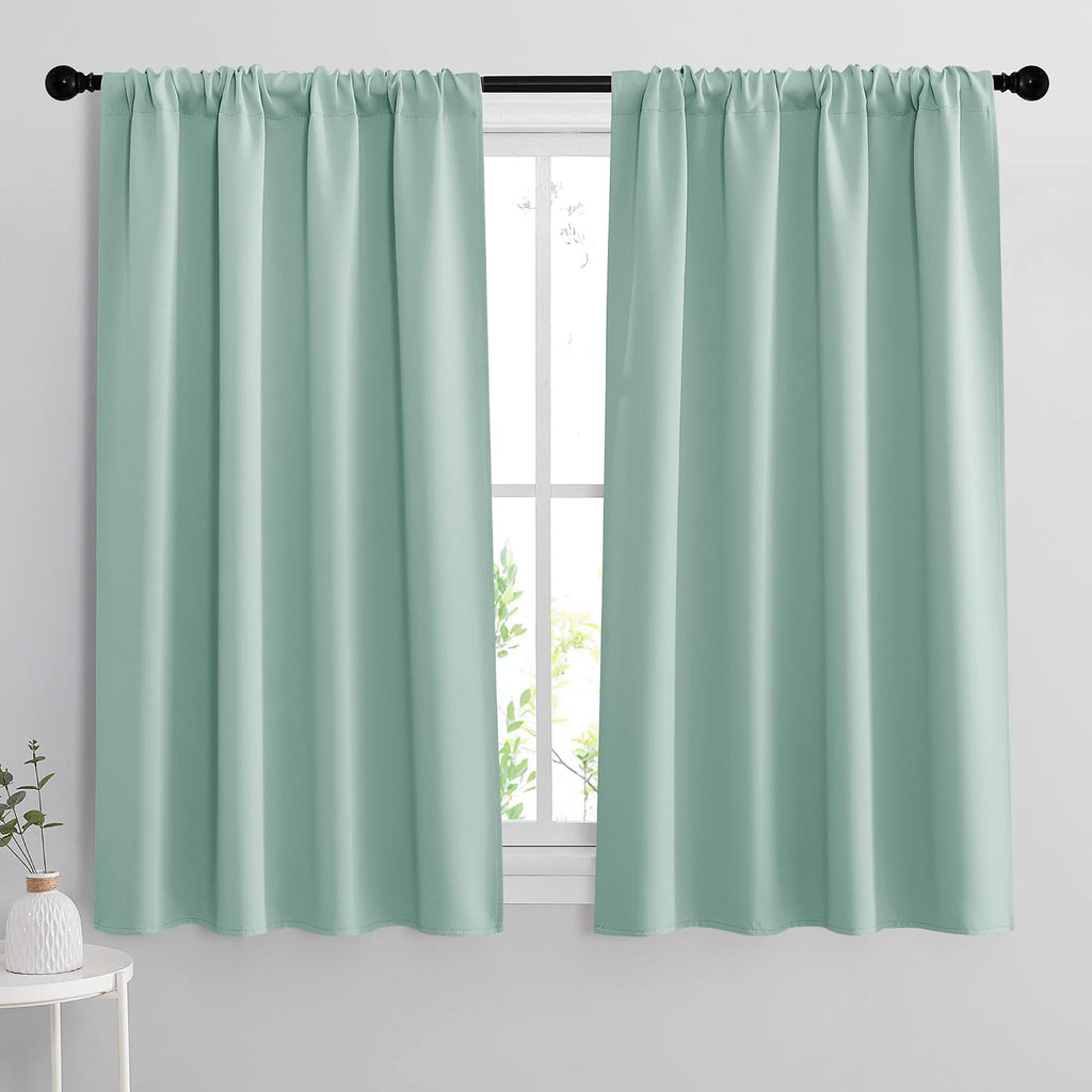 Rybhome RYB HOME Room Darkening Kitchen Curtains, Farmhouse Small Window Drapes Rod Pocket Energy Efficient Privacy Shades for Nursery Girl…