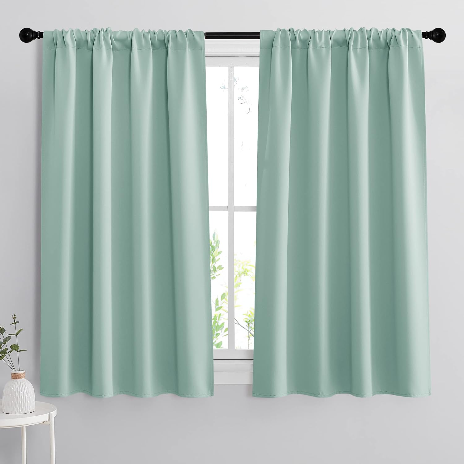 Rybhome RYB HOME Room Darkening Kitchen Curtains, Farmhouse Small Window Drapes Rod Pocket Energy Efficient Privacy Shades for Nursery Girl…