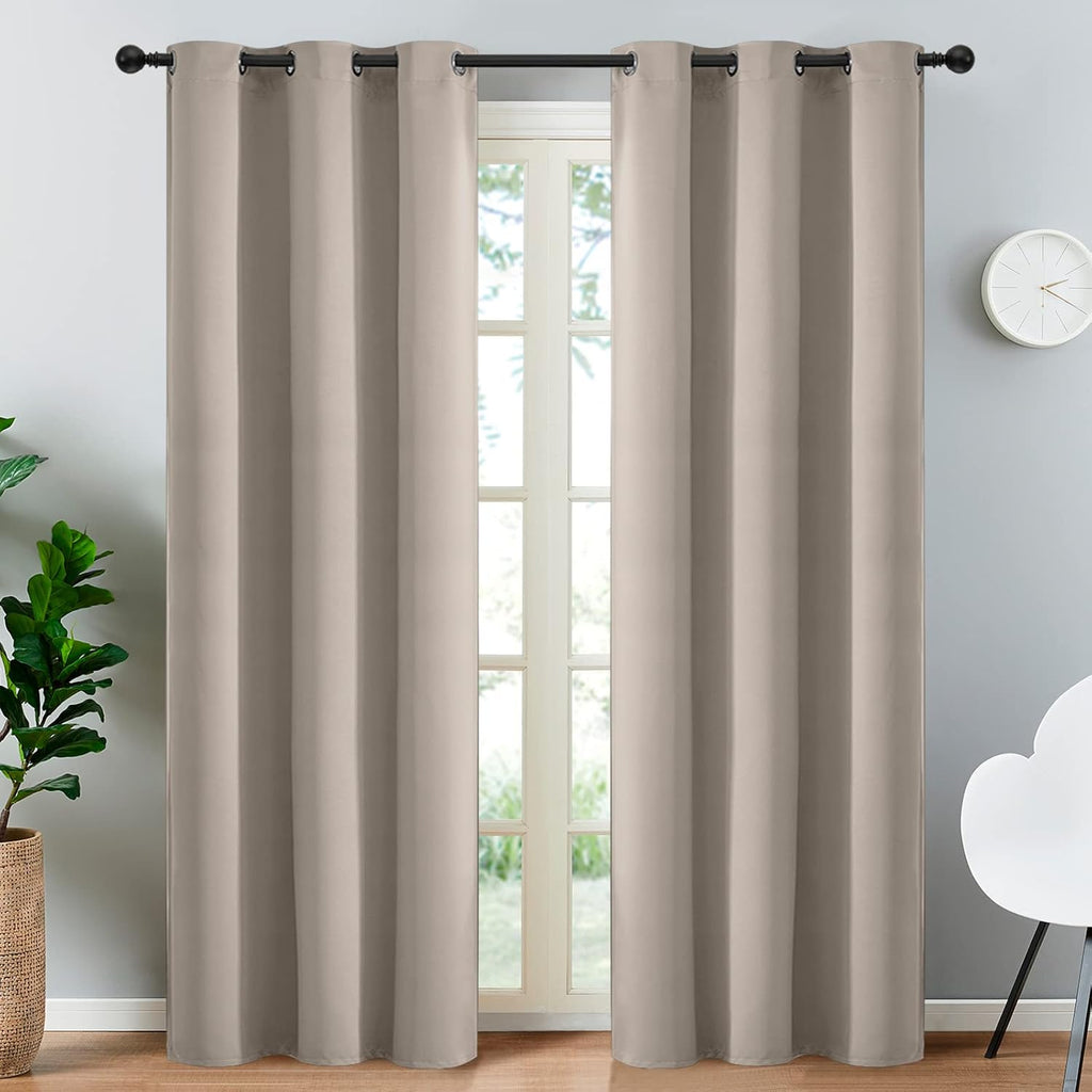 Yakamok Blackout Curtains Room Darkening Thermal Insulated Window Panels, Solid Grommet Top Drapes for Bedroom/Living Room(38Wx84L…
