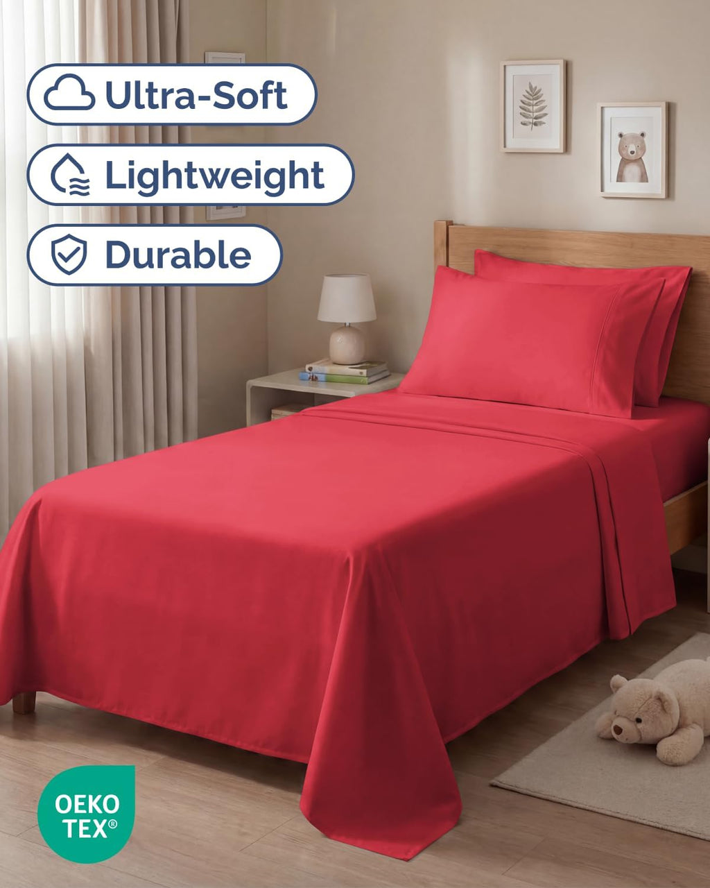 Twin 4 Piece Sheet Set - Comfy, Breathable & Cooling - Soft Hotel Luxury Bedding for Women, Men, Kids, Teens & Children - 1 Flat & 1…