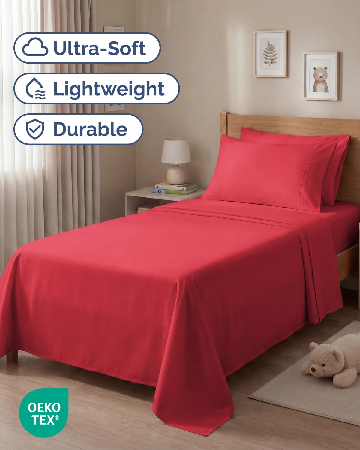 Twin 4 Piece Sheet Set - Comfy, Breathable & Cooling - Soft Hotel Luxury Bedding for Women, Men, Kids, Teens & Children - 1 Flat & 1…