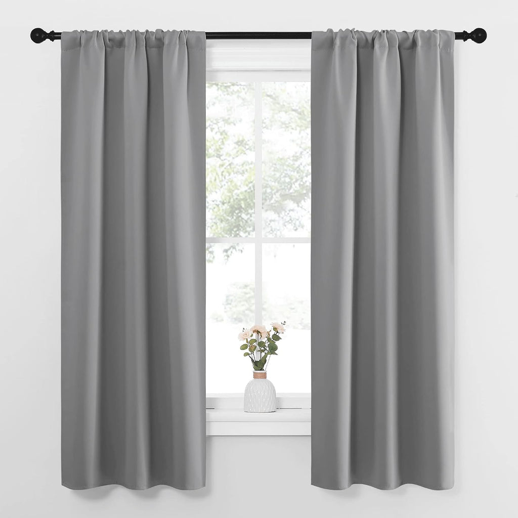 NICETOWN Kitchen Window Curtains 63 Long - Home Decoration Thermal Insulated Rod Pocket Blackout Blinds & Drapes for Small Windows…