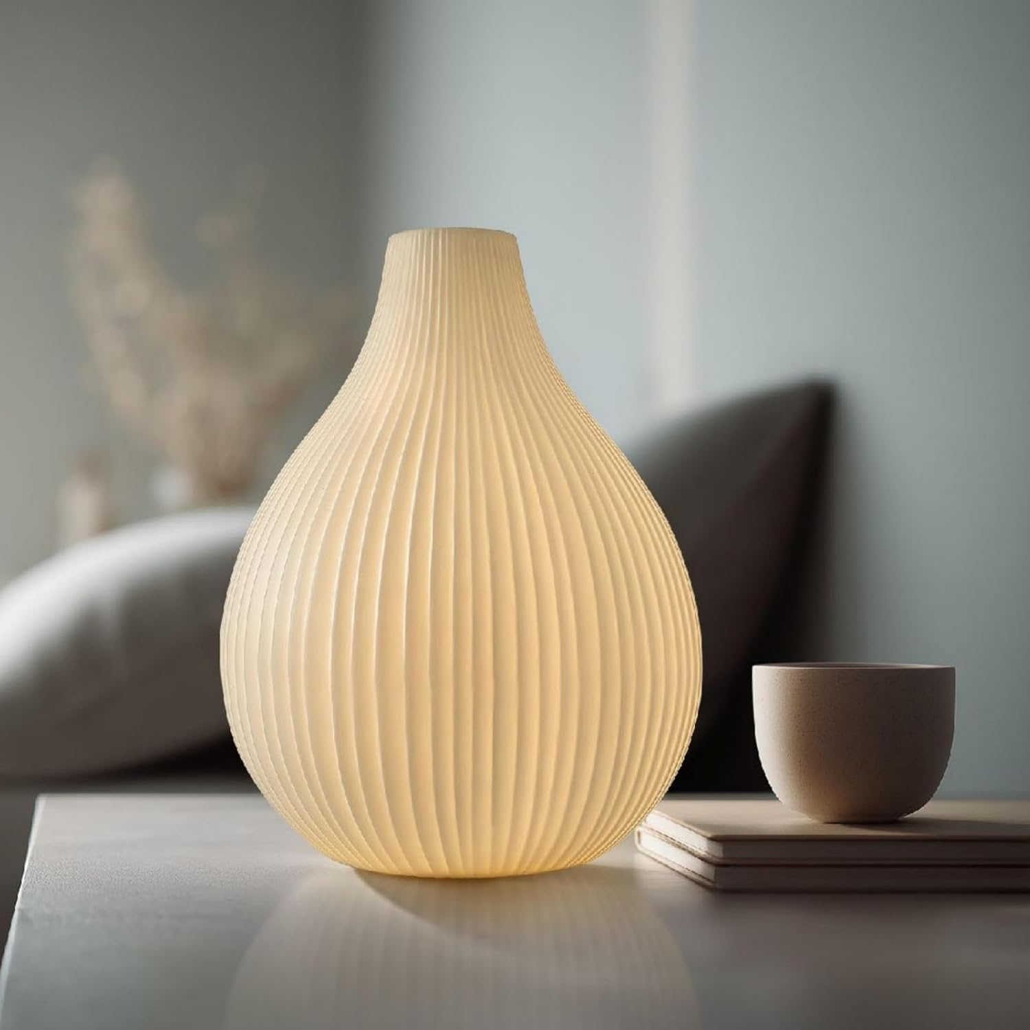 RONDURE 11.0" Modern Ceramic Table Lamp, Fully Dimmable Modern Bedside Lamps for Bedroom, Living Room and Nightstand, White Translucent…