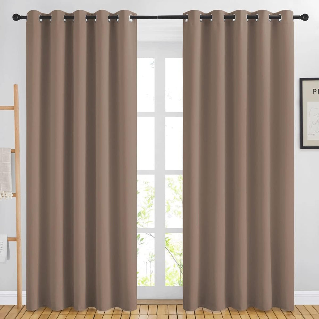 Nicetown Blackout Curtains 84 inch Length 2 Panels Set - 3 Pass Microfiber Noise Reducing Thermal Insulated Solid Ring Top Curtains & Drape…