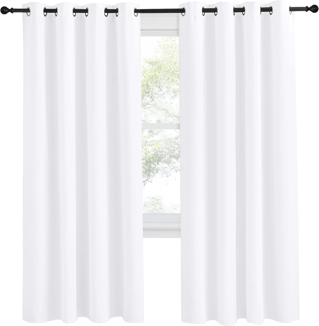 NICETOWN Room Darkening Window Treatment Curtain, Pure White, Single Panel, 55 by 78, Energy Smart Thermal Insulated Block Out Sunlight…