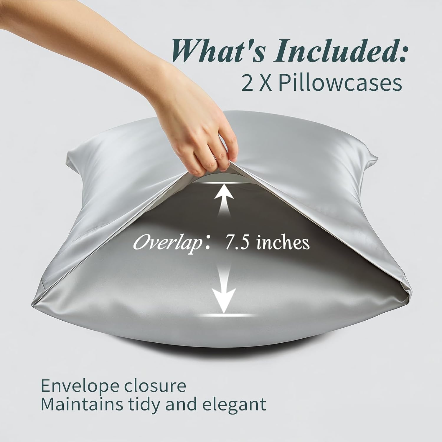Krimano Standard Pillow Cases, Derived from Bamboo Viscose, Cooling Pillowcases, Breathable & Wicking Pillow Covers for Hot Sleepers, Envel…