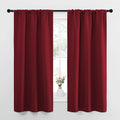 NICETOWN Christmas Burgundy Curtains Blackout Drape Panels - Lights Block Out Window Treatment Short Curtain Sets for Loft and Basement…