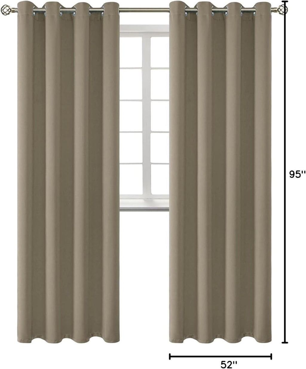 BGment Room Darkening Curtains 95 Inches Long - Grommet Thermal Insulated Drapes Window Treatment Curtains for Bedroom, 2 Panels, 52 x 95 I…