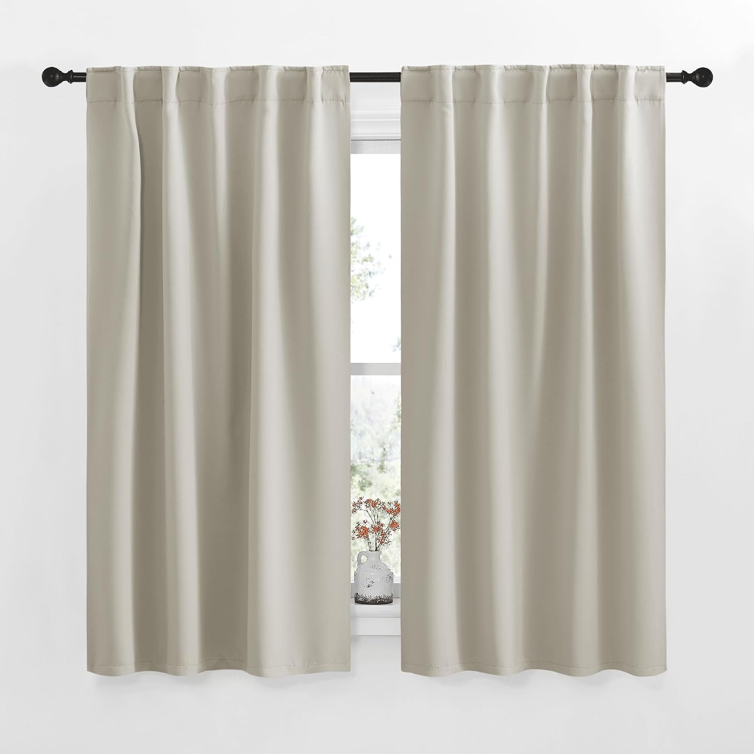NICETOWN RV Curtains for Camper Windows - (Natural Color) 34x54 Inch, 2 Panels Set, Thermal Insulated Room Darkening Blackout…
