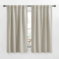 NICETOWN Blackout Curtain Panels for Living Room - (Natural Color) 34x63 Inch, 2 Panels Set, Thermal Insulated Room Darkening Blackout…