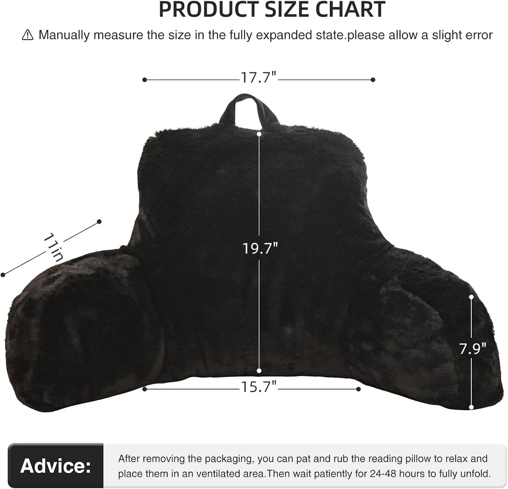 Aimuan Reading Pillow Bed Rest Wedge Large Adult Backrest Pillow with Arms Back Support for Sitting Up in Bed Cushion Incline Rest…