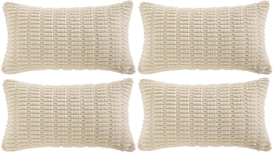 Fancy Homi 4 Packs Decorative Throw Pillow Covers for Living Room Couch Bed, Modern Farmhouse Boho Home Décor Accent Cushion Case, 20" x…