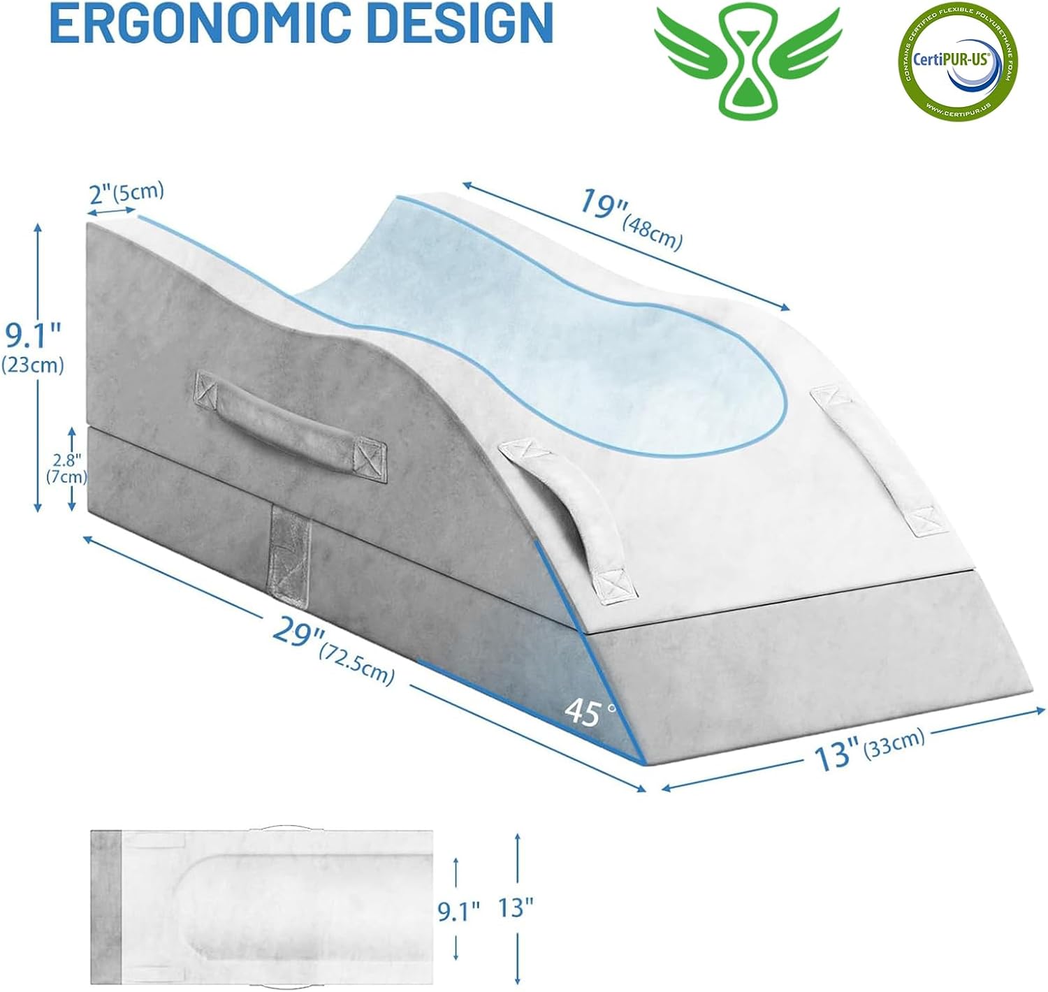 TranquilRelax Leg Elevation Pillows, Wedge Pillow for After Surgery, Memory Foam Leg Support Adjustable, Comfort comfort for Back…