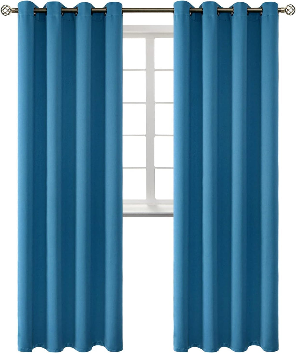 BGment Blackout Curtains - Grommet Thermal Insulated Room Darkening Bedroom and Living Room Curtains, Set of 2 Panels (52 x 95 Inch, Steel…