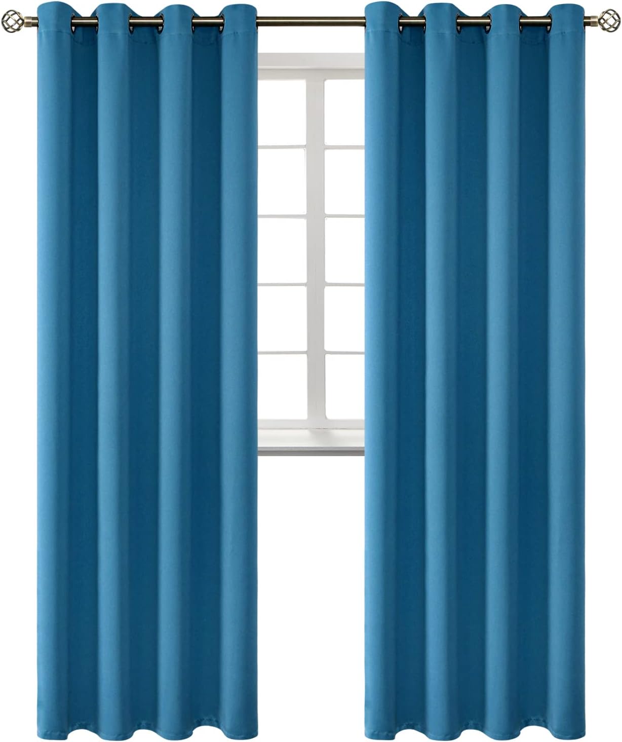 BGment Blackout Curtains - Grommet Thermal Insulated Room Darkening Bedroom and Living Room Curtains, Set of 2 Panels (52 x 95 Inch, Steel…