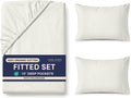 LANE LINEN Twin Size Fitted Sheet, 100% Organic Cotton, 2-Piece Set (1 Fitted Sheet & 1 Pillowcase), Percale Weave, Ultra Soft…
