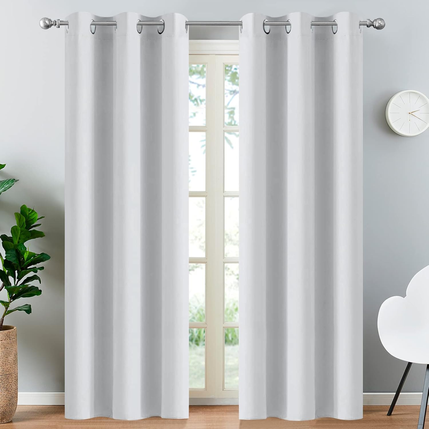 Yakamok 84 Inch Length Room Darking Curtains for Bedroom, Light Blocking Drapes Room Darkening Thermal Insulated Solid Grommet Panels for…