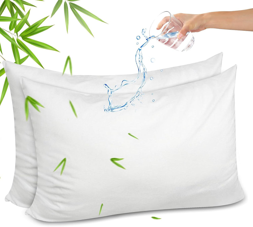Gogreen Bamboo Rayon Waterproof Pillow Protector, Breathable Pillow Cover, Cooling Pillow Case Protector with Zipper, Super Soft Pillow Cas…