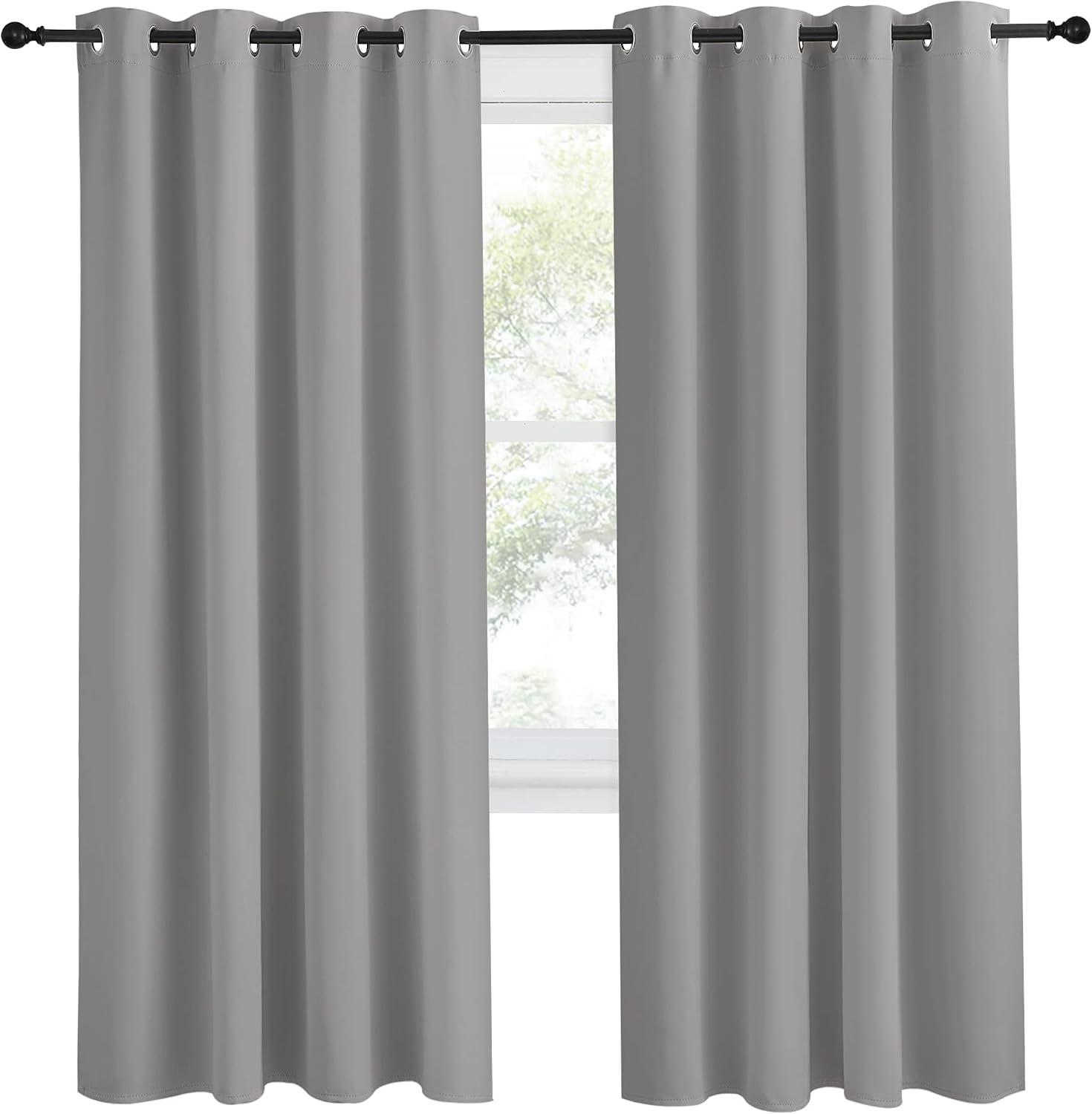NICETOWN Blackout Curtain & Drape 78 inch Length, 55 inch Wide, Sold by 1 Panel, Silver Grey Color, Noise Reducing Drapery for Living…