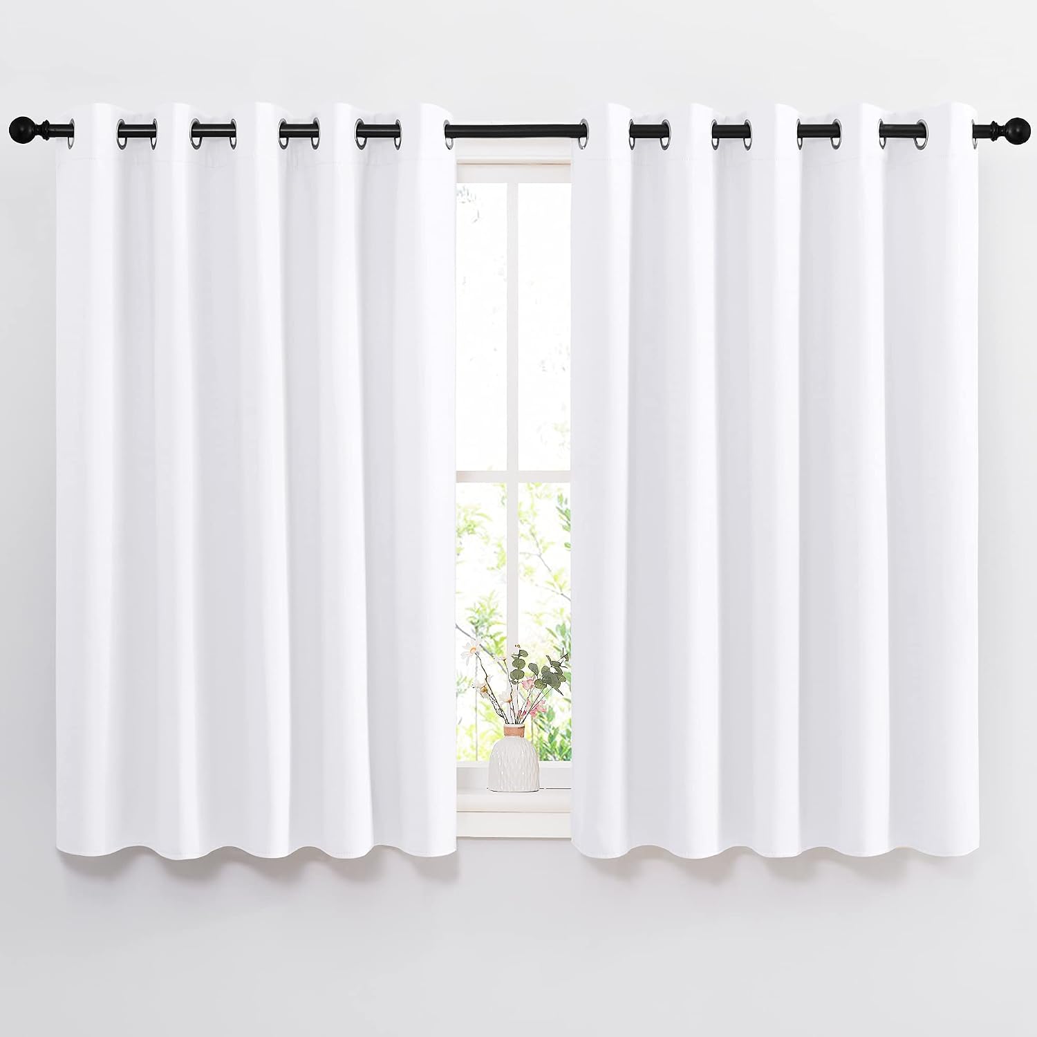 NICETOWN White Room Darkening Curtain Panels - Tripe Weave Thermal Insulated Grommet Room Darkening Window Draperies and Curtains for…