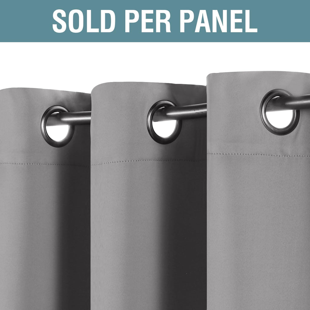 H.VERSAILTEX Grey Blackout Curtains for Bedroom Thermal Insulated Room Darkening Blackout Curtain Panel for Door, Window Panel…