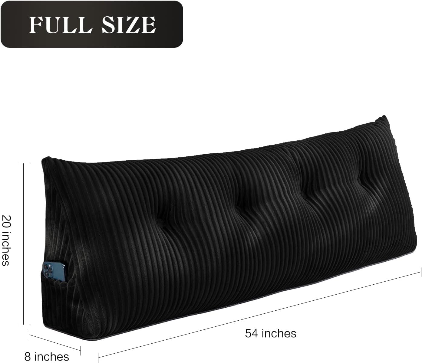 Sliguy Large Headboard Pillow, Headboard Wedge Pillow Bed Rest Reading Pillow Bolster Triangular for Sitting in Bed-Backrest Positioning Su…