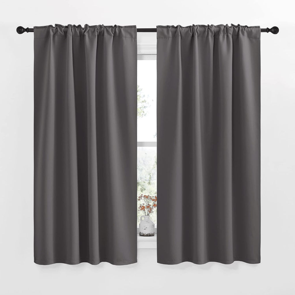 NICETOWN Blackout Curtain Panels for Living Room - (Grey Color) 42x63 Inch, 2 Panels Set, Thermal Insulated Room Darkening Blackout…