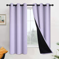 Yakamok 63 Inch Length 100% Blackout Curtains for Bedroom, 2 Thick Layers Thermal Insulated Grommet Total Blackout Drapes with Black Liner…
