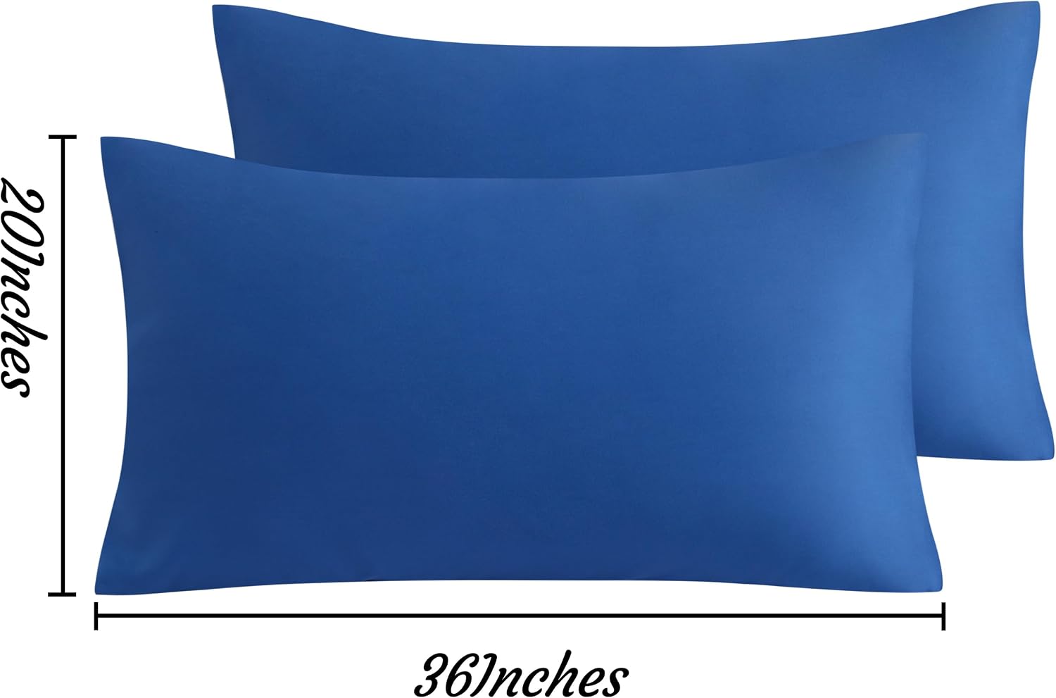 Ntbay King Pillow Cases Set of 2, 2 Pack Brushed Microfiber 20x36 Pillow Cases, Soft, Wrinkle, Fade, Stain Resistant Royal Blue Pillow Case…