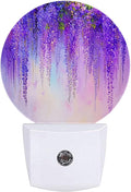 Purple Wisteria Flower Night Light Plug-in Sleep Lamp Led Dusk to Dawn Night Light for Bedroom