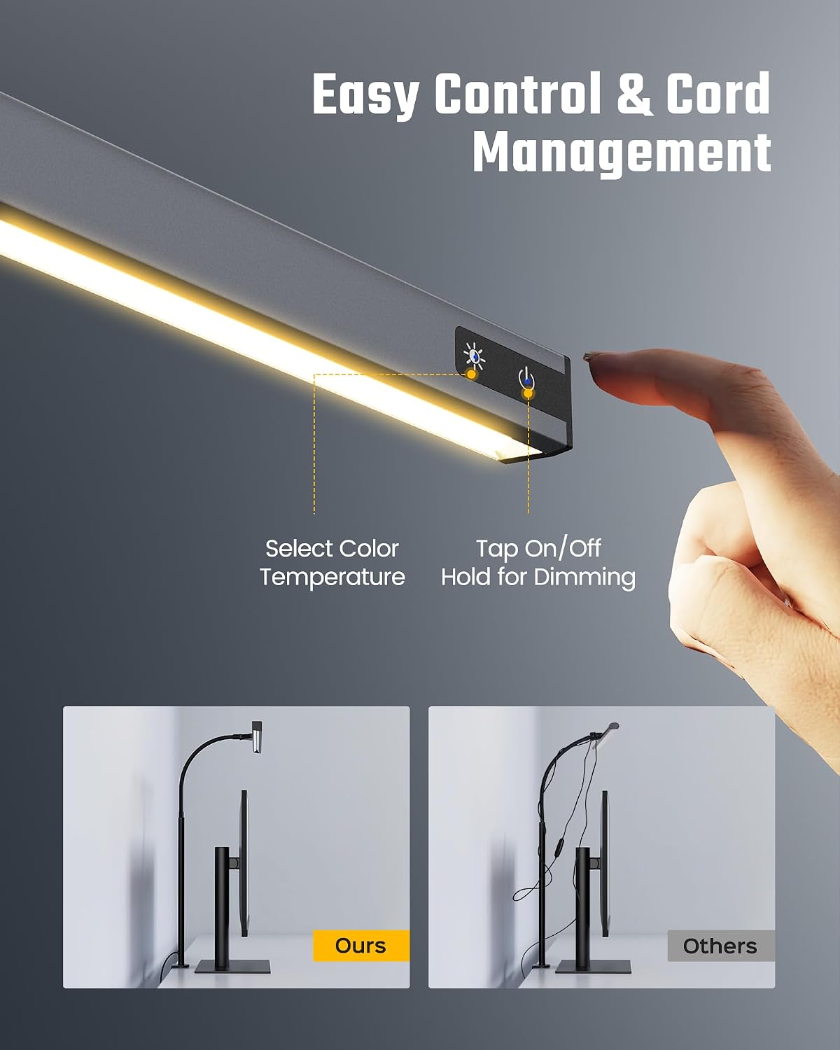 SUPERDANNY LED Desk Lamp for Office Home, Eye-Caring Desk Light with Adjustable Gooseneck, 12W Touch Control Dimmable Brightness…